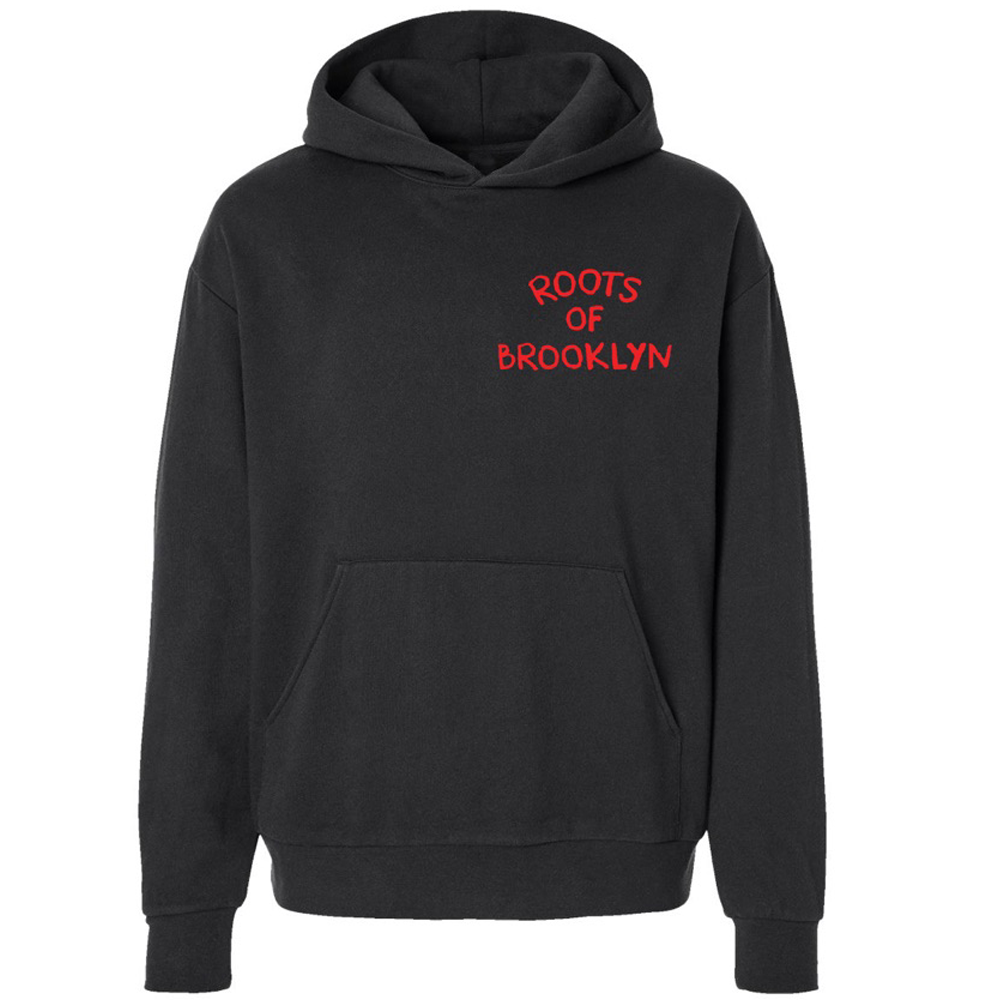Brooklyn Library-Unisex Hoodie(Black With Red)