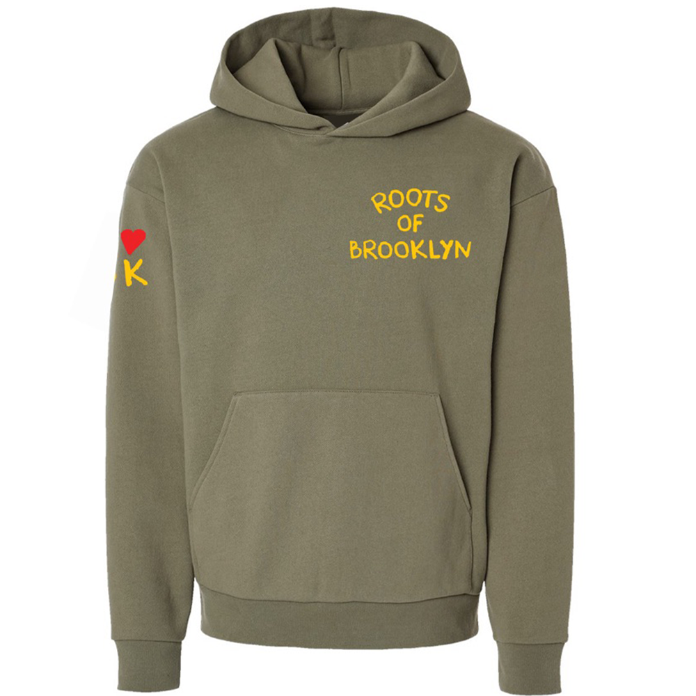 Brooklyn Library-Unisex Hoodie (Military green with yellow)