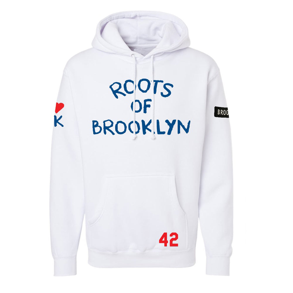 Classic Unisex White Hoodie “Jackie Robinson #42 Tribute”