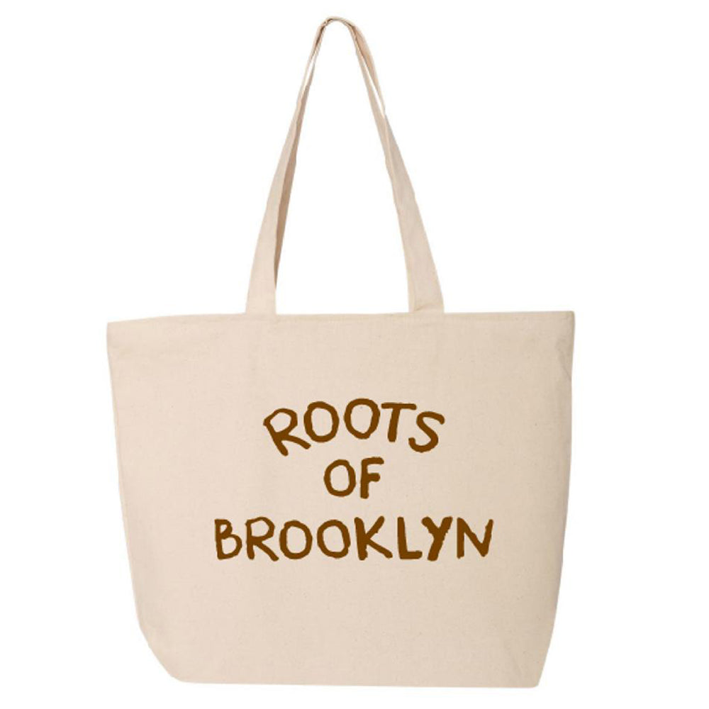 Tan Thank God For Brooklyn Tote Bag w/Zipper